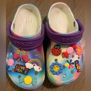 Girls crocs - size 12 - smoke free pet free home - charms are removable